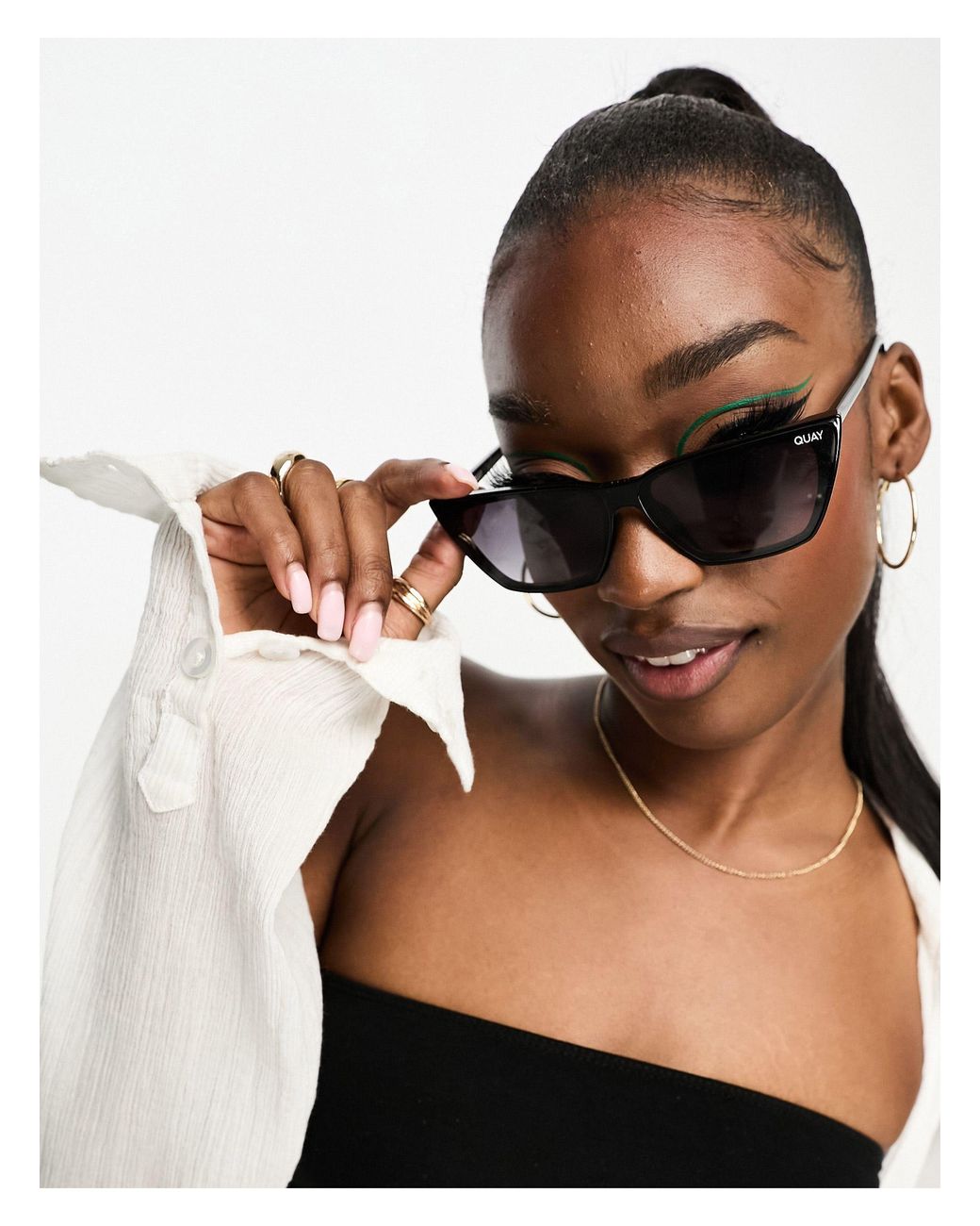 Quay Quay Bad Habit Cat Eye Sunglasses in Black Lyst