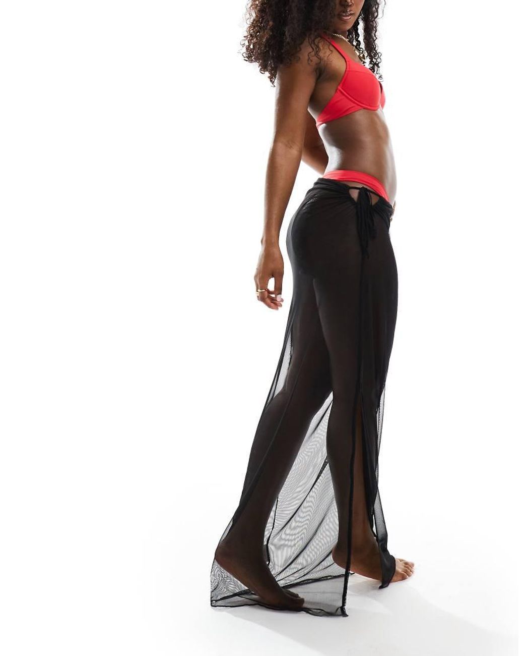 Black beach maxi skirt sale