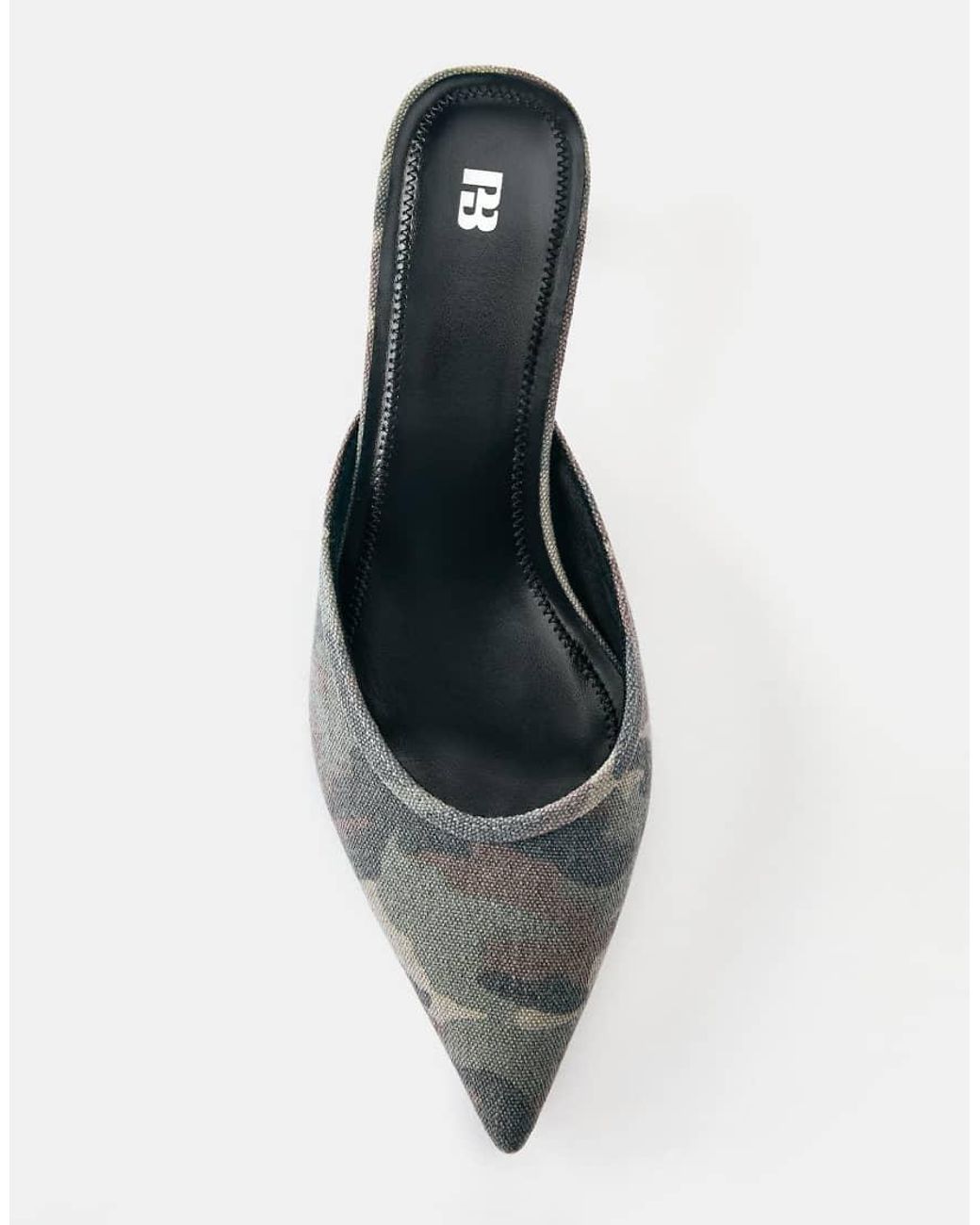 Pull&Bear White Printed Mule Heels