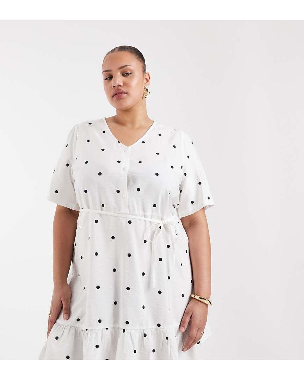 ONLY White Tie Waist Mini Dress