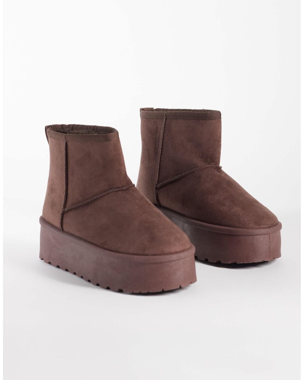 SEQWL Brown Flatform Boots