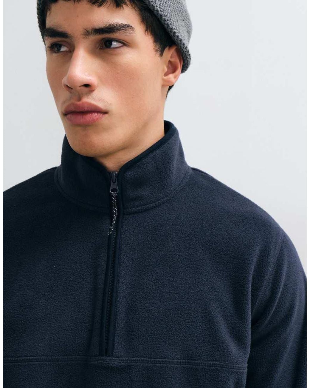 ASOS Blue Quarter Zip Fleece for men