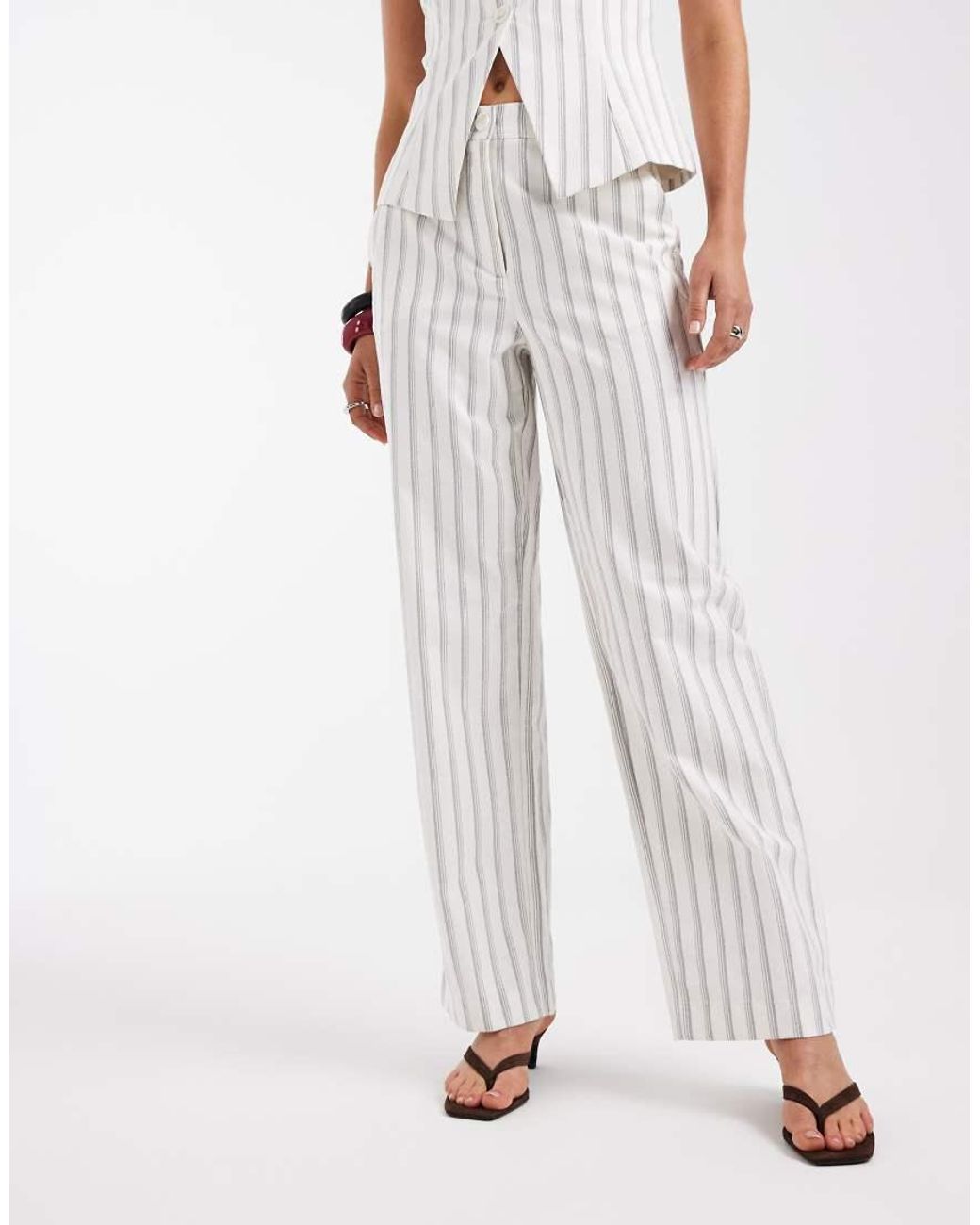 Vero Moda White High Waist Tailored Straight Leg Trouser Co-ord