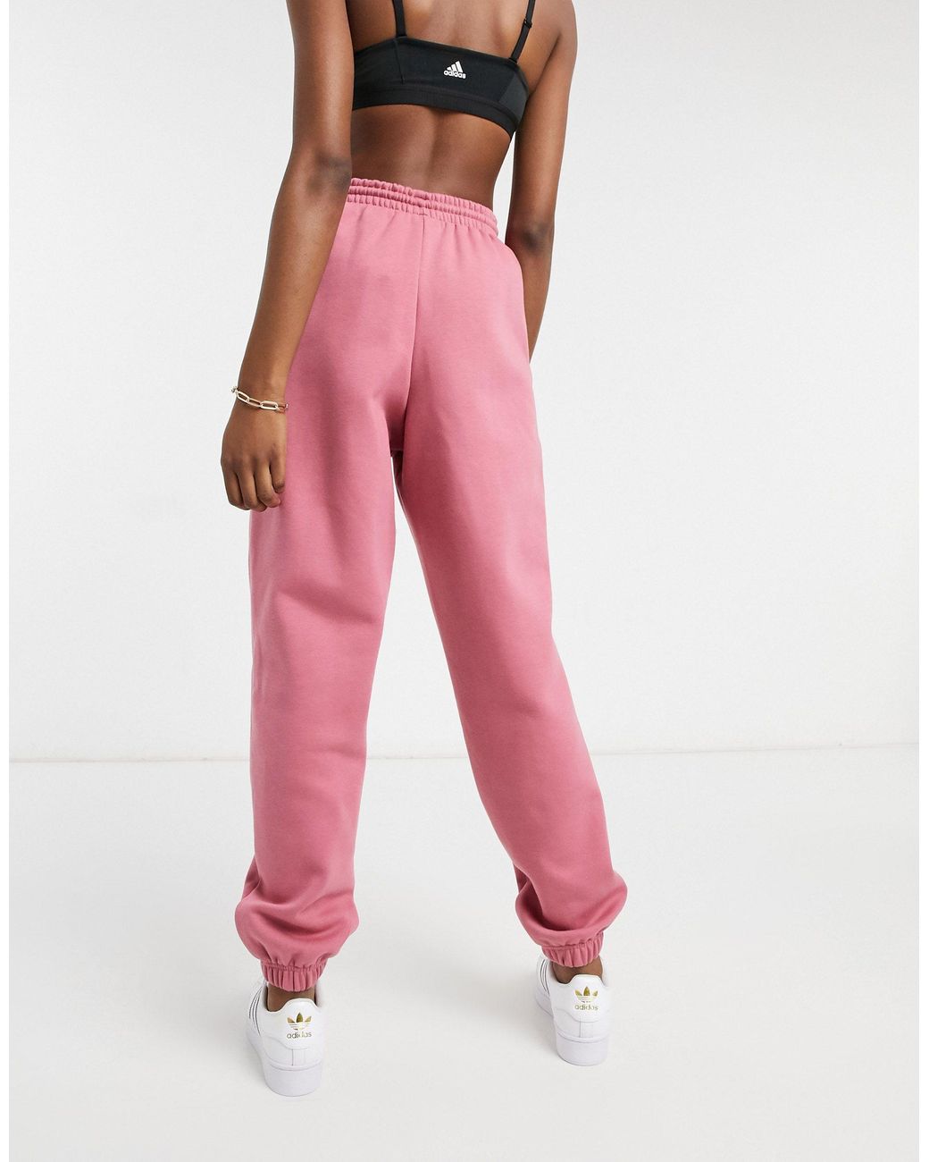 adidas Originals 'cosy Comfort' Oversized Cuffed joggers in Pink | Lyst