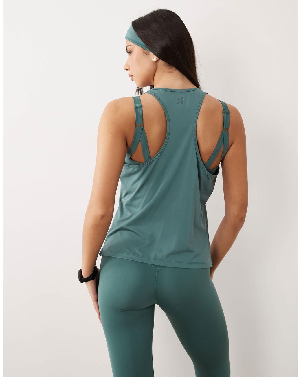 4505 Green Icon Active Quick Dry Throw On Performance Tank Top