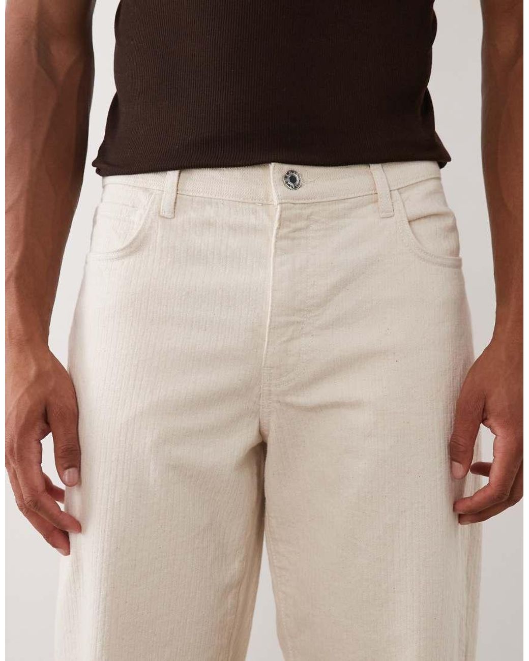 ASOS Natural Straight Trouser for men