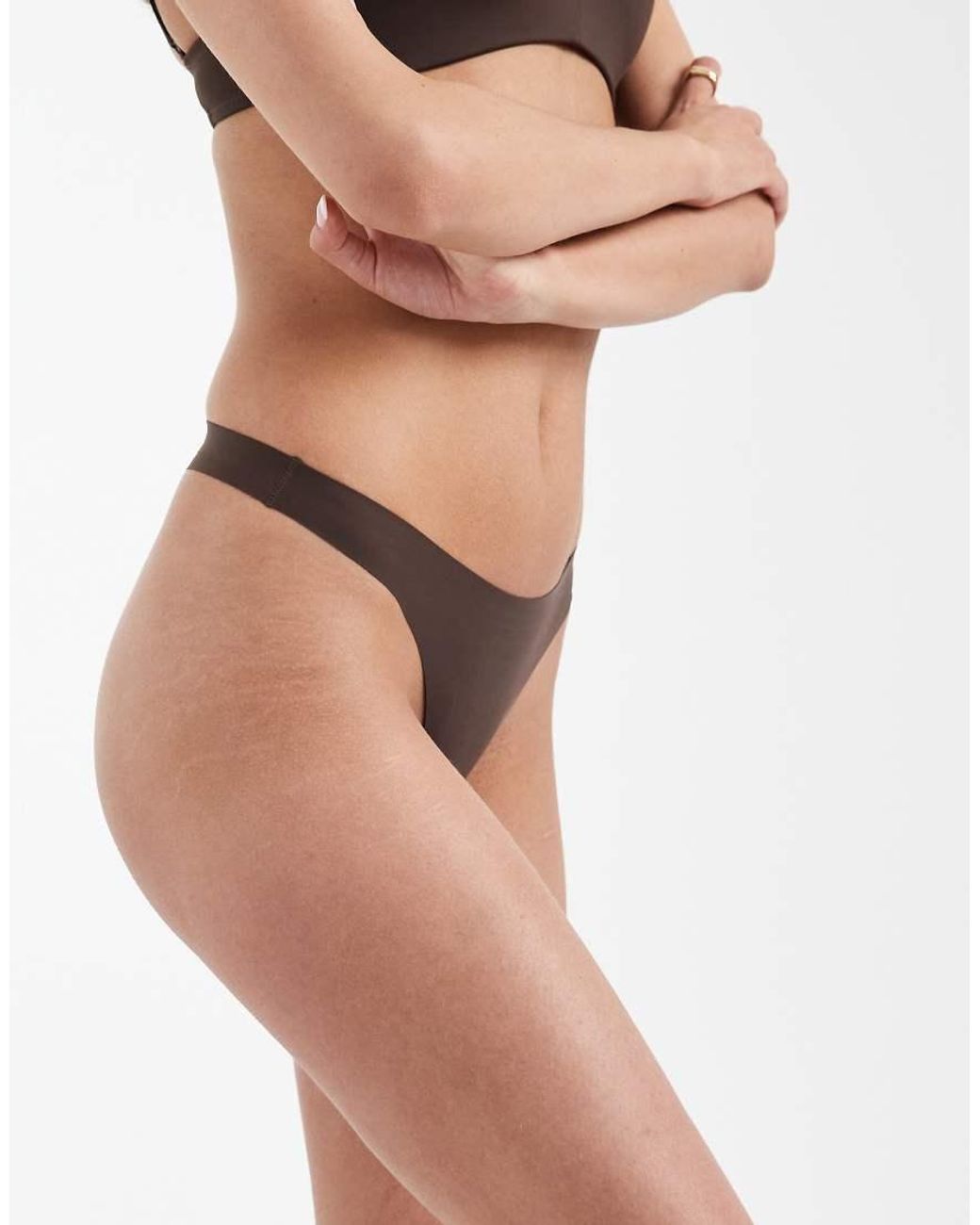 ONLY Brown Seamless Thong