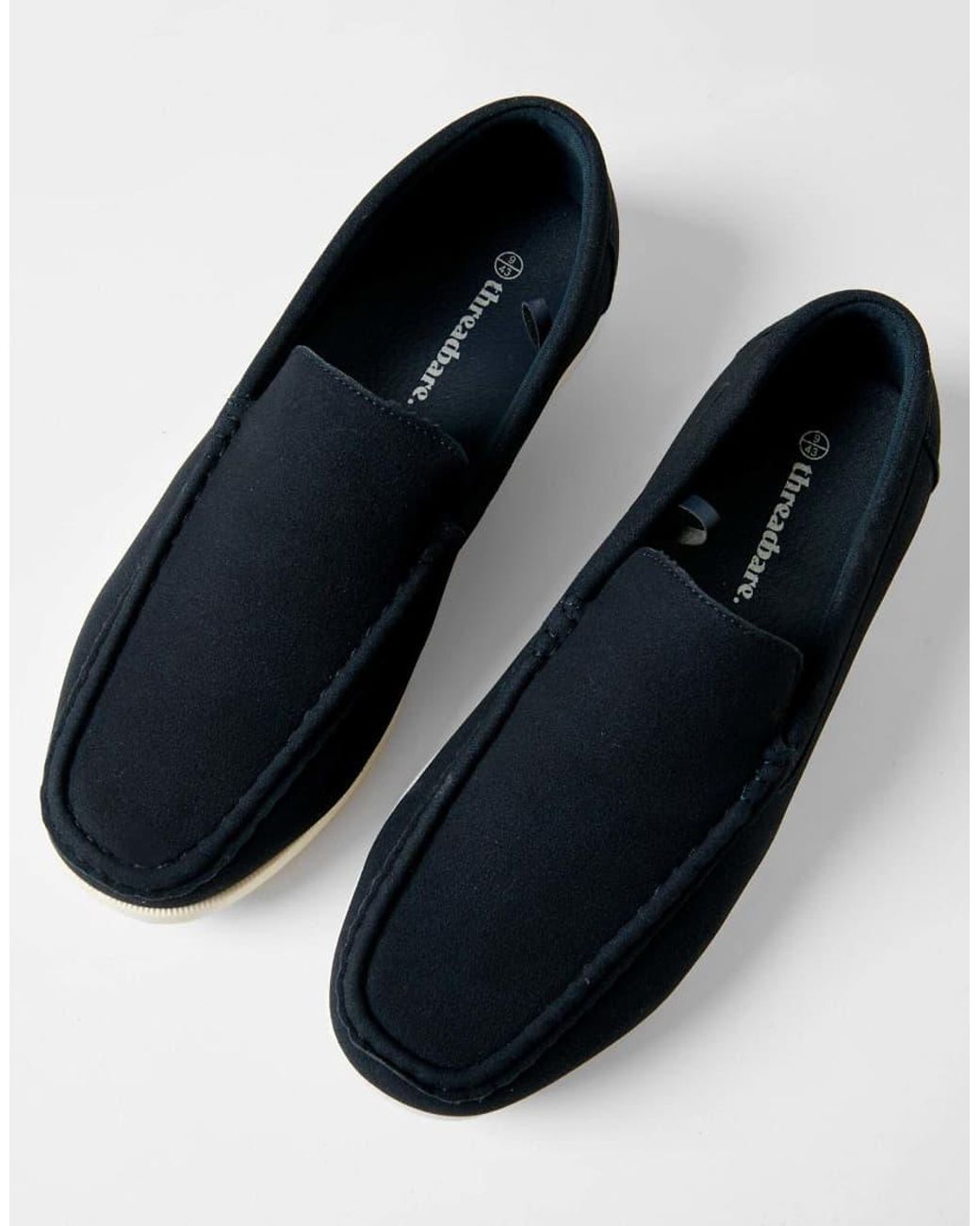 Threadbare Blue Faux Suede Slip On Loafers for men