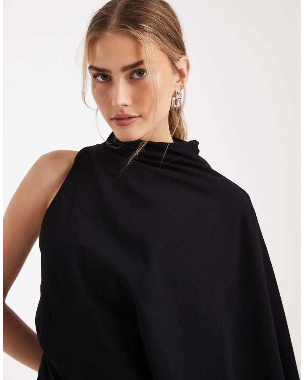 ASOS Black One Sleeve Cape Top
