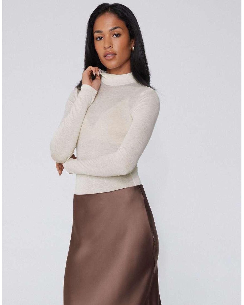 Tezenis White Long-Sleeved Lamé Body