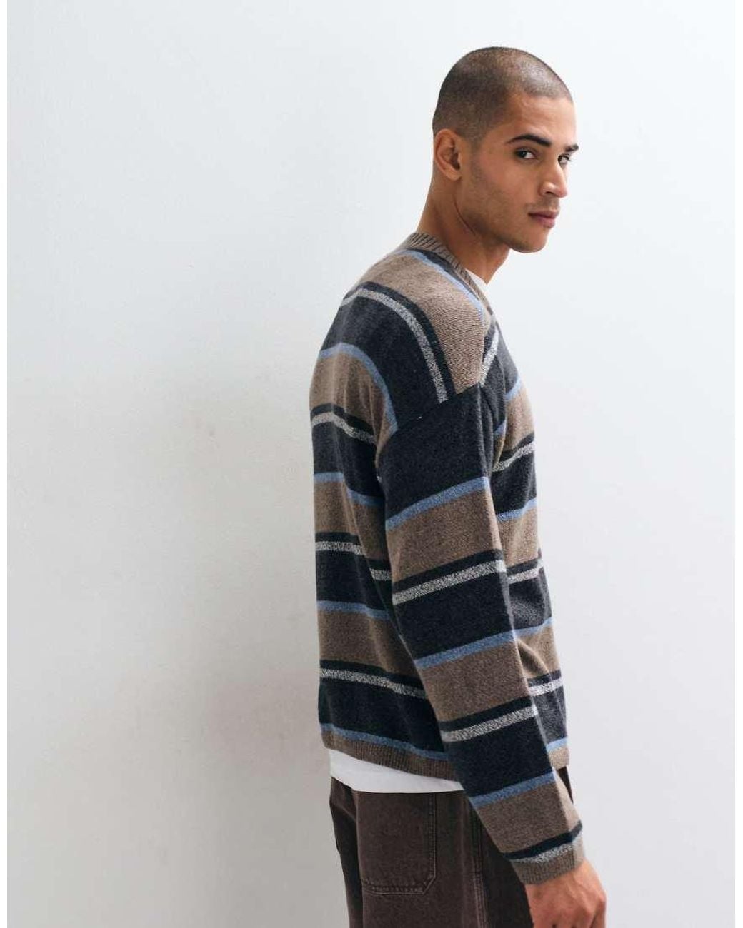 Hollister Blue Crew Neck Knitted Jumper for men