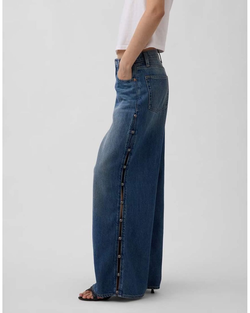 Gap Blue Super baggy Jeans With Side Stripe Detail
