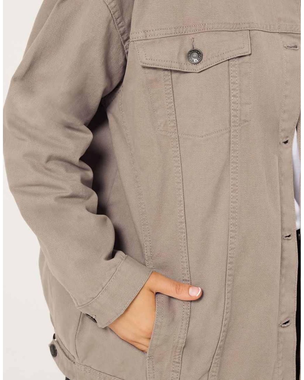 Yours Clothing Natural Oversized Denim Jacket