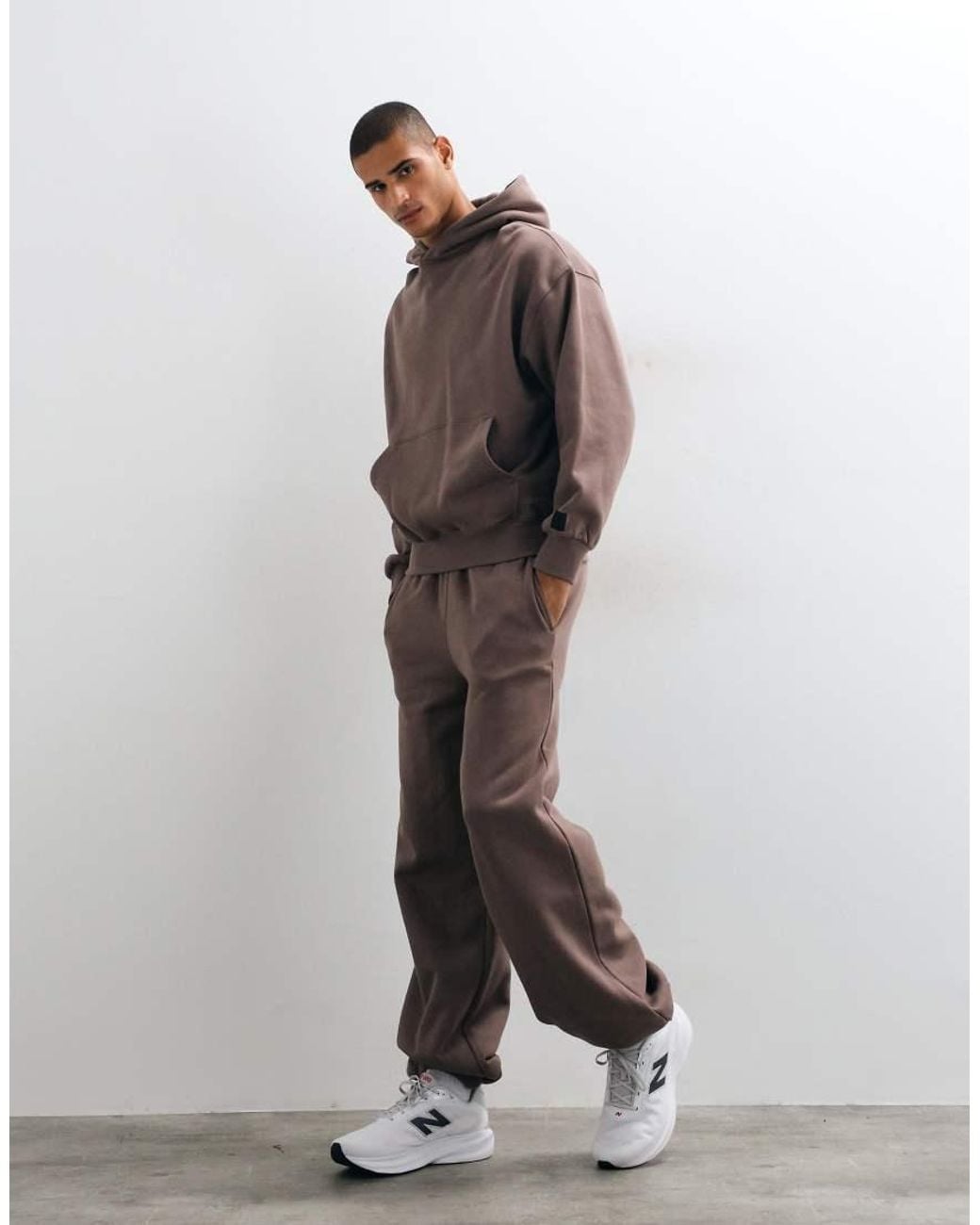 4505 Brown Rest Day 400gsm Heavyweight Cotton Boxy Overhead Hoodie for men