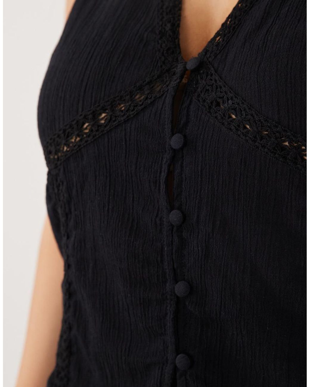 ASOS Black Asos Design Curve Lace Trim Waistcoat