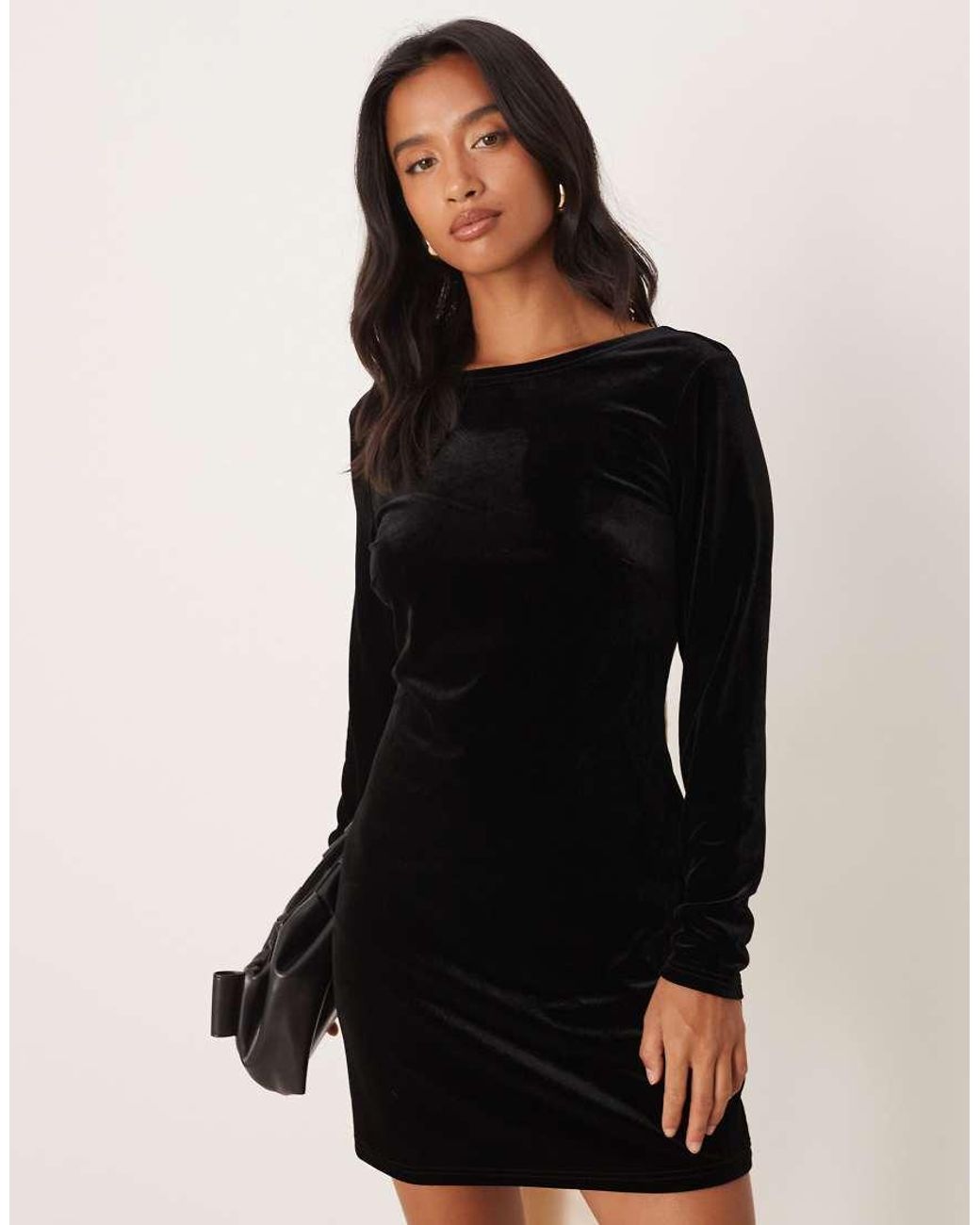 Never Fully Dressed Natural Petite Open Back Mini Dress With Detachable Bow