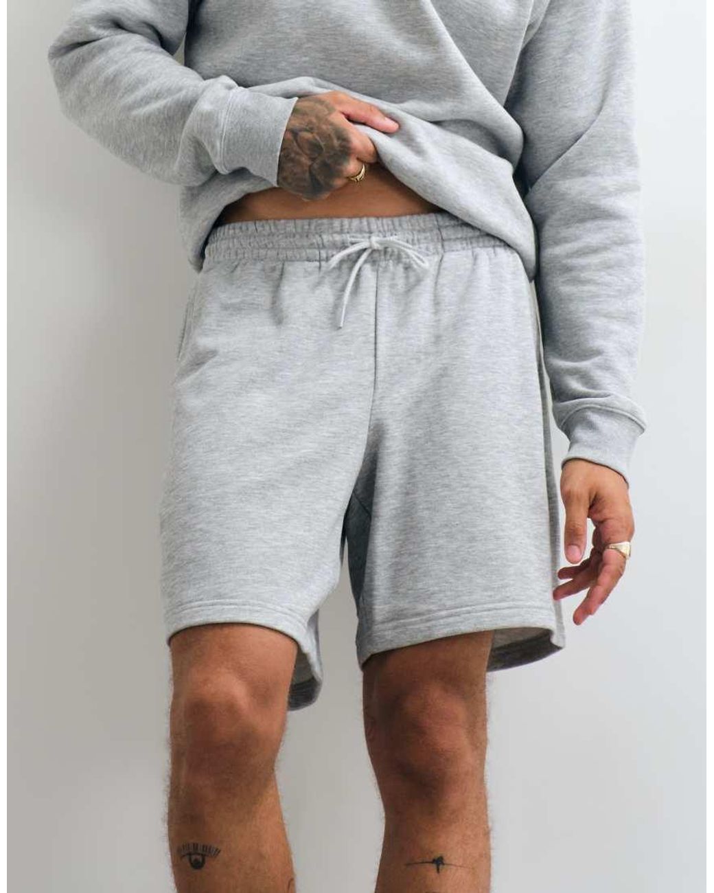 New Balance Gray Sport Essentials Fleece Terry 7 Inch Shorts for men