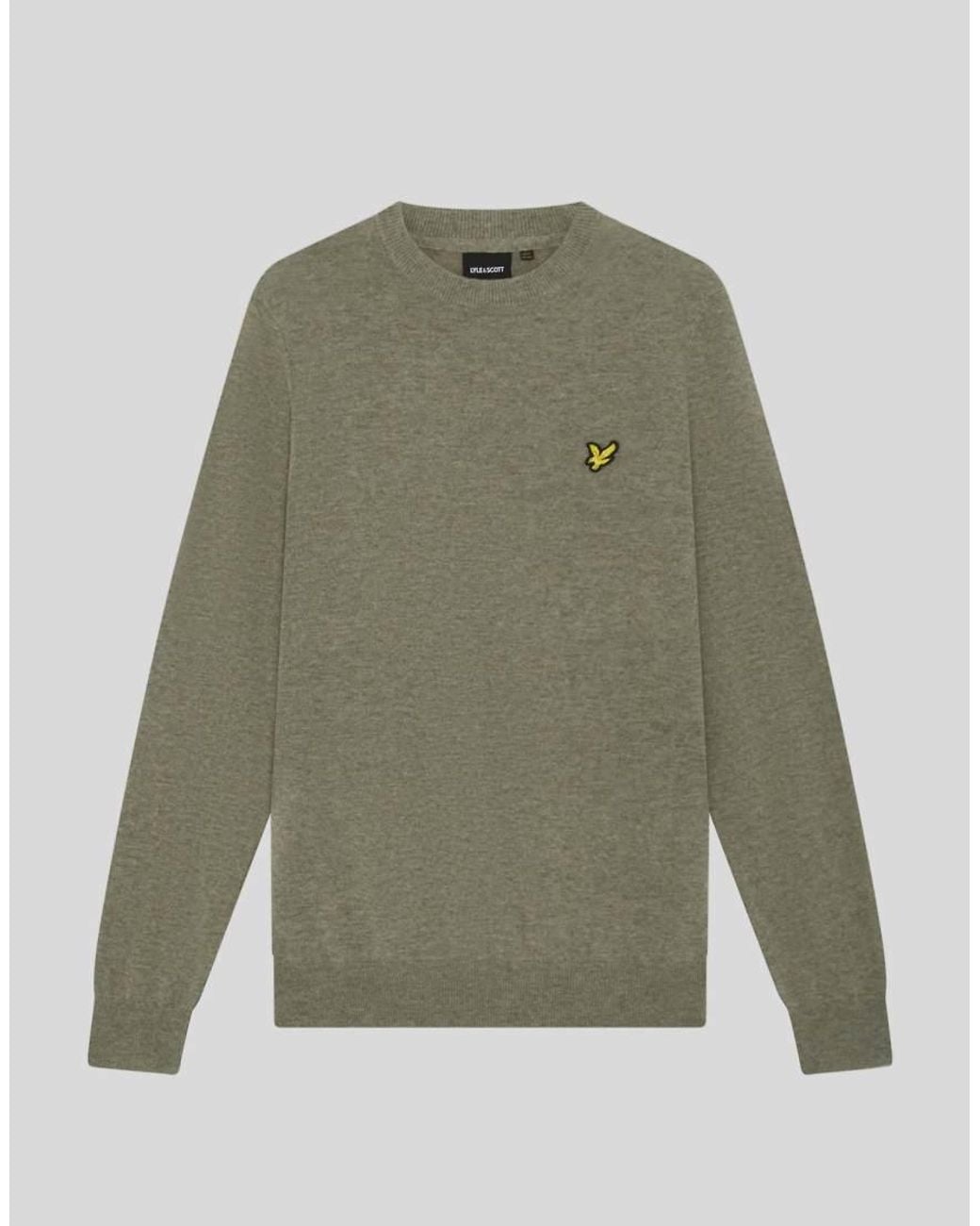 Lyle & Scott Green Mid Knits Lambswool Blend Crew Neck Jumper for men