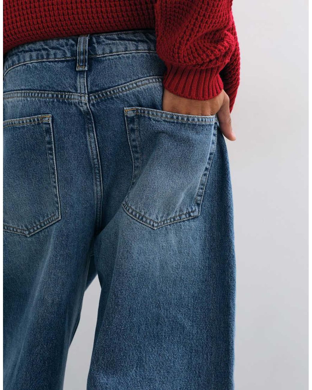 ASOS Red Slim Barrel Jeans for men