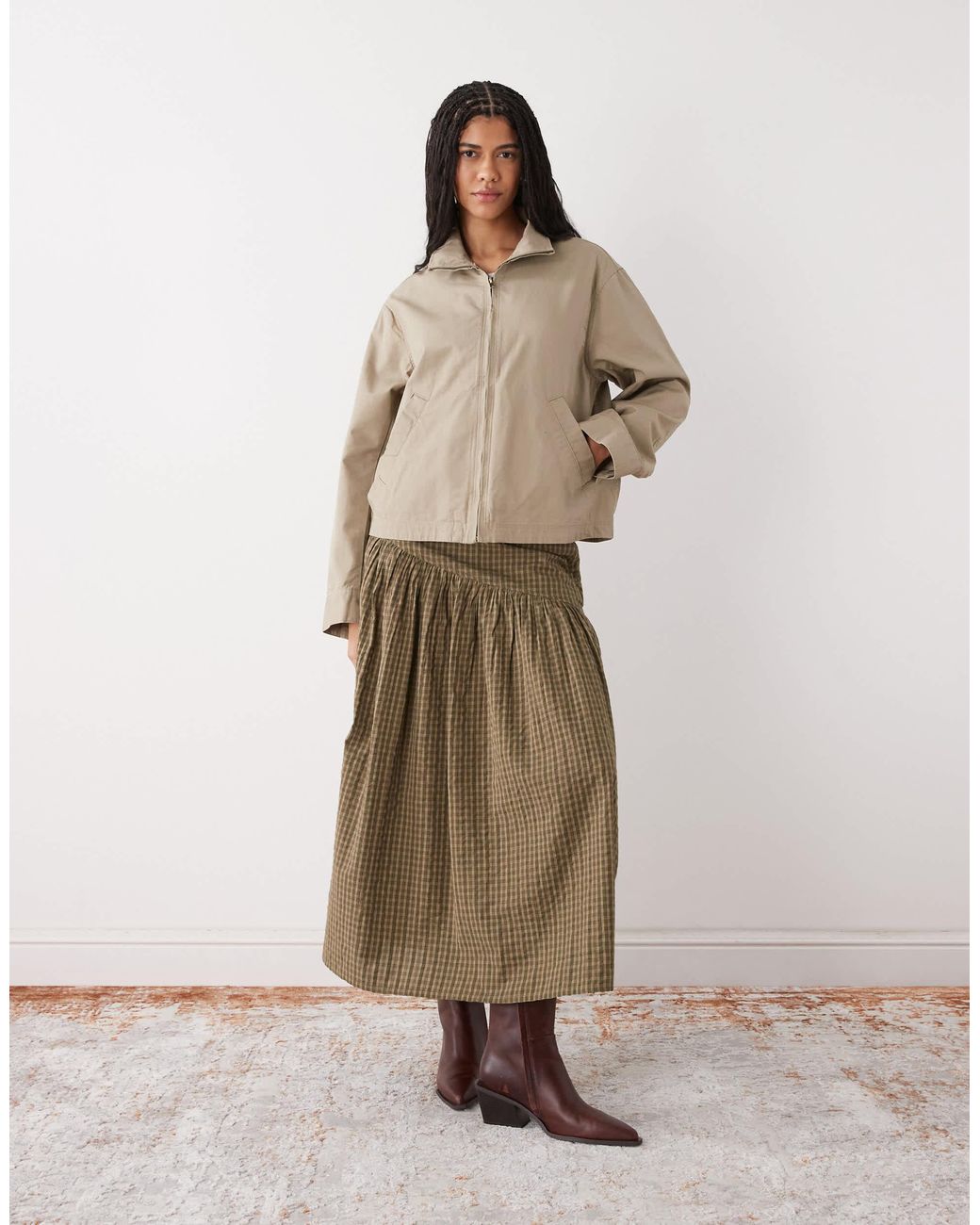 Weekday Natural Loose Funnel Neck Jacket