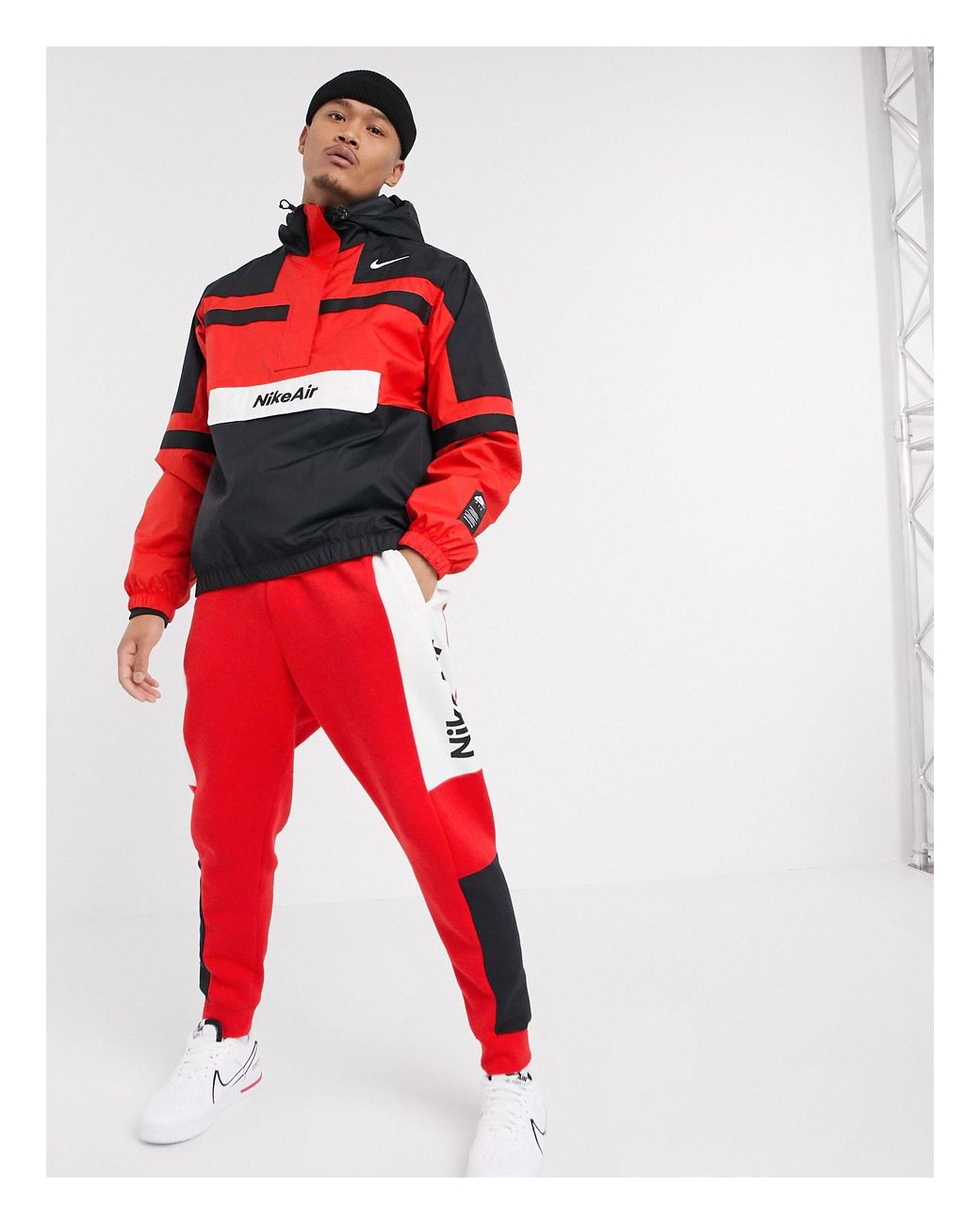 Nike Synthetic Air Half-zip Overhead Woven Jacket in Red for Men | Lyst  Canada