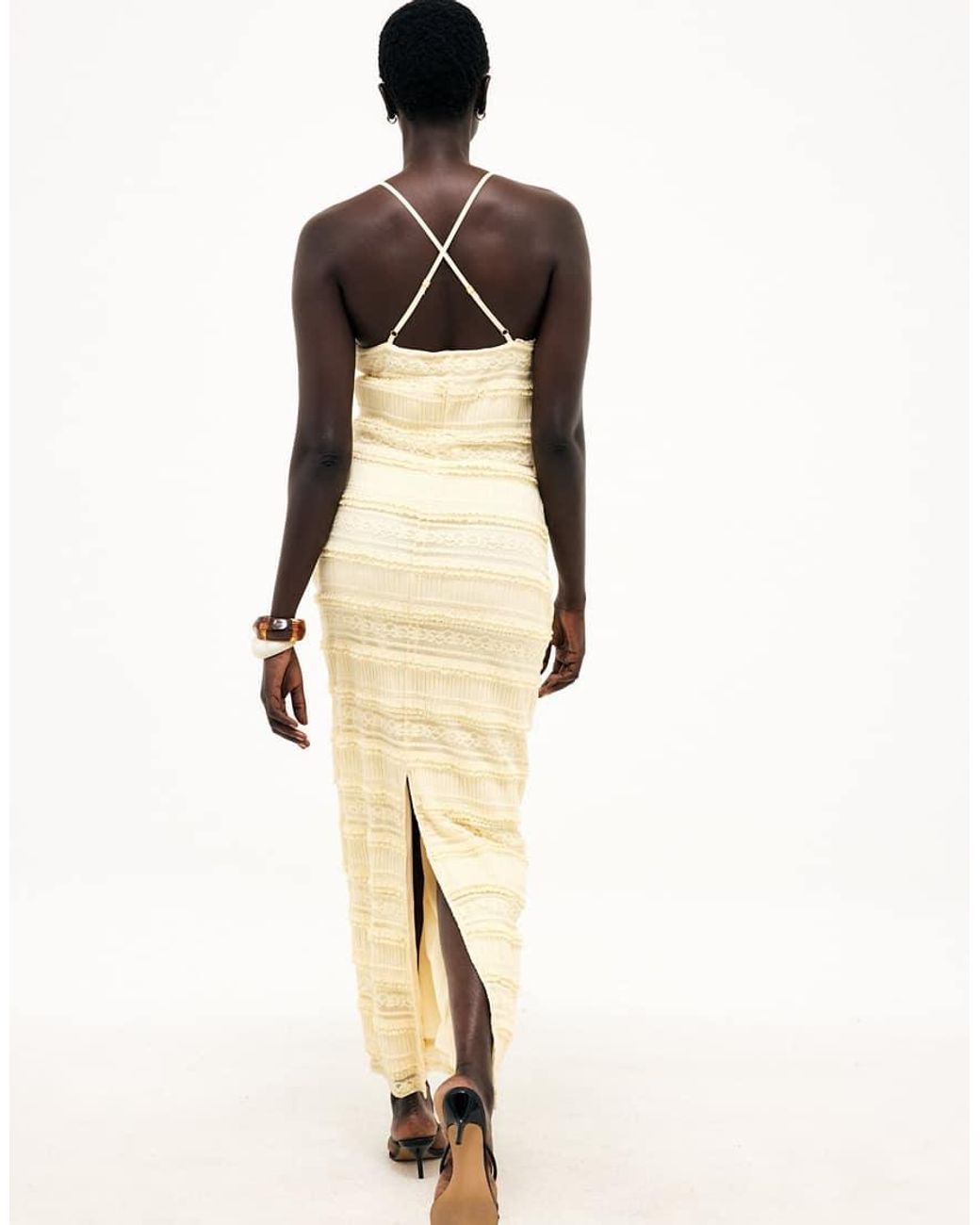 NA-KD Natural Structured Maxi Dress