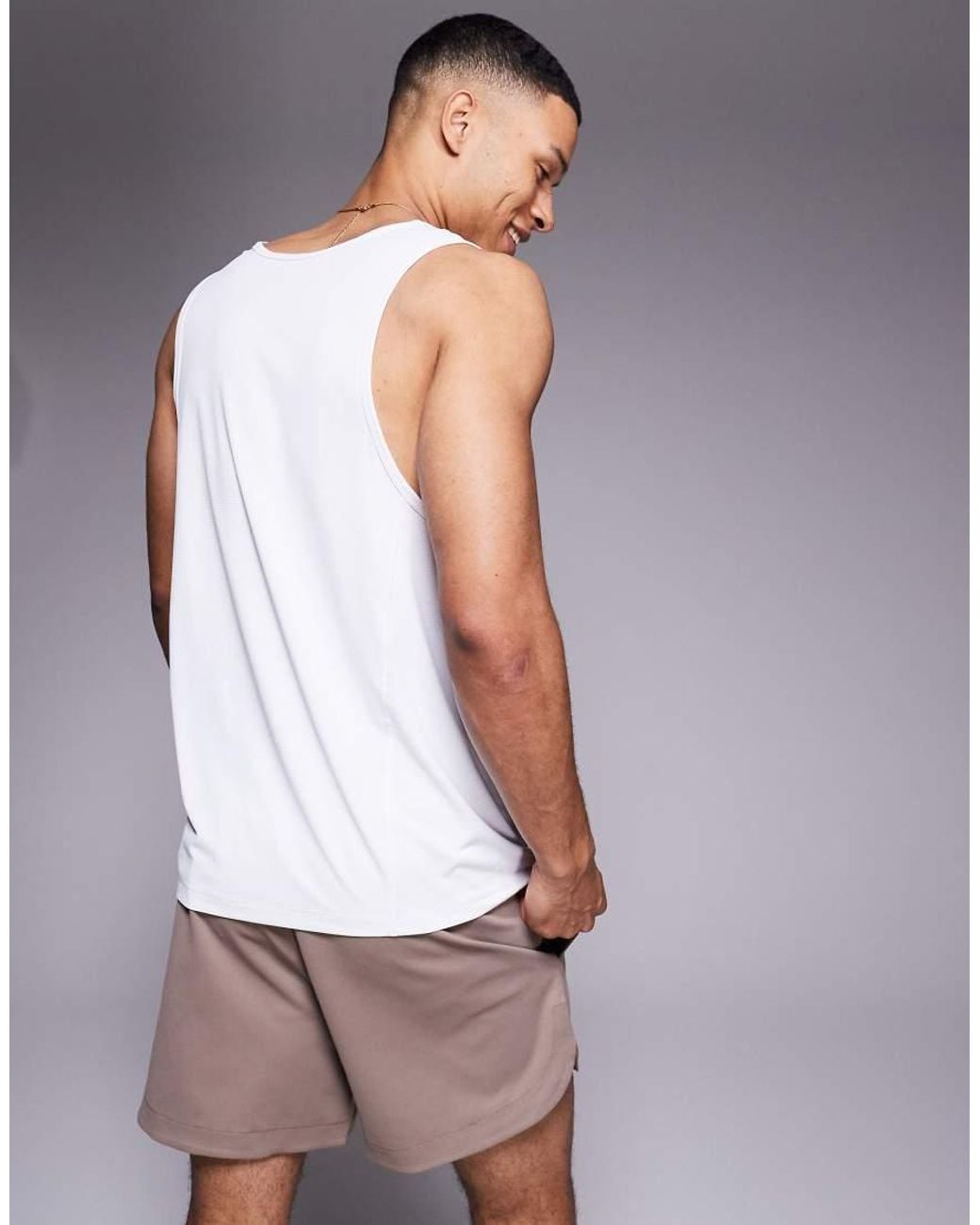 4505 White Icon Training Vest With Racer Back for men