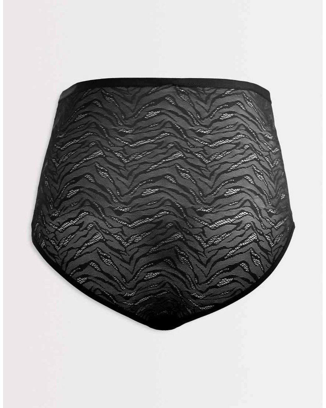 Mama.licious Black Mamalicious Maternity Sheer Zebra Mesh Over The Bump Briefs