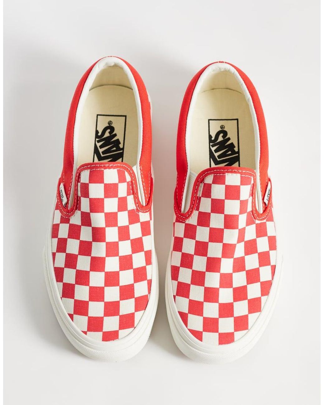 Vans Red Classic Checkerboard Slip-on Trainers