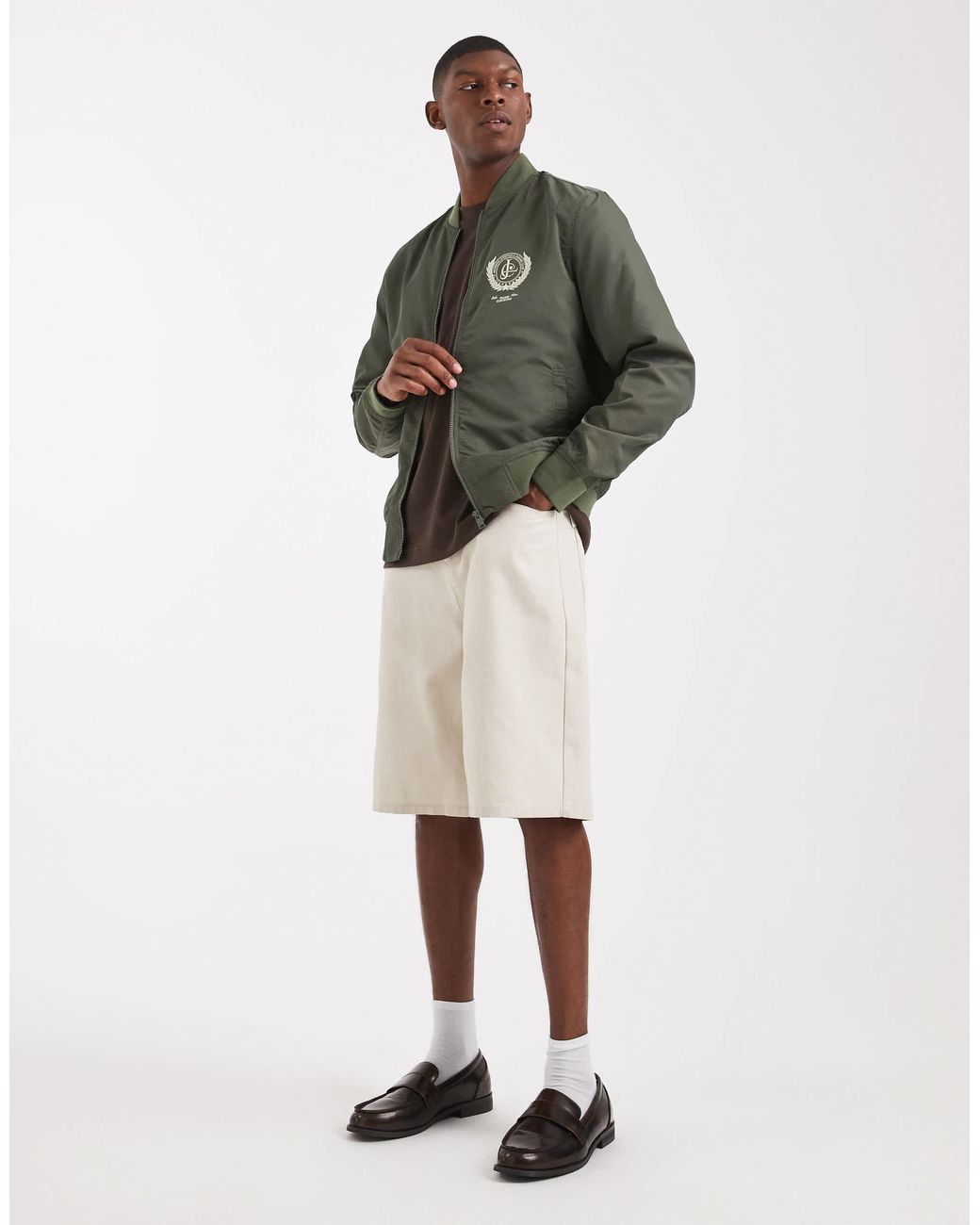 ASOS – leichte bomberjacke in Green für Herren