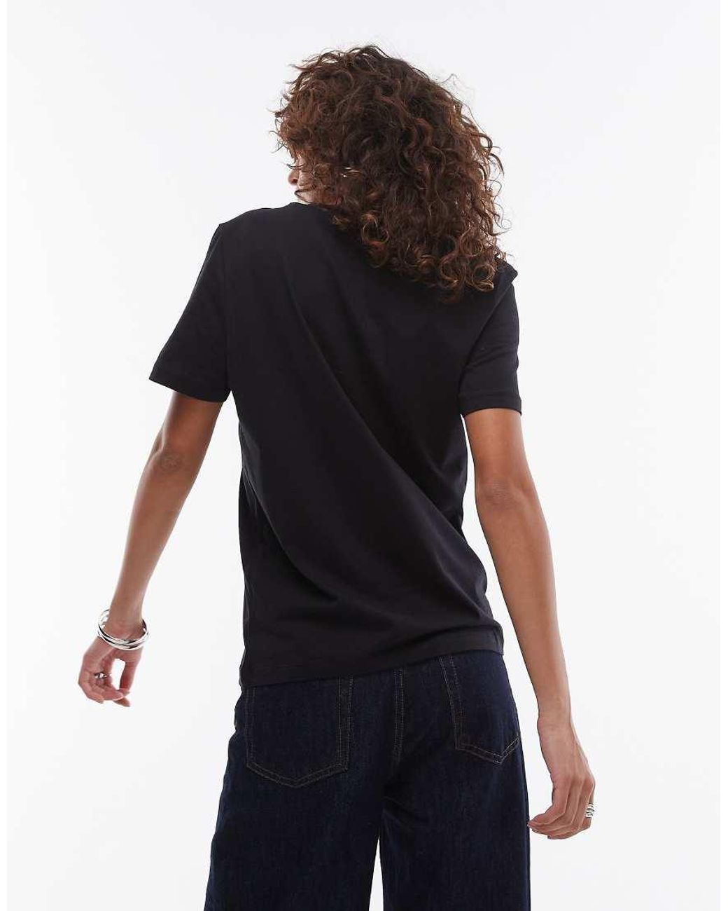 SELECTED Black Essential V-Neck Short Sleeve T-Shirt