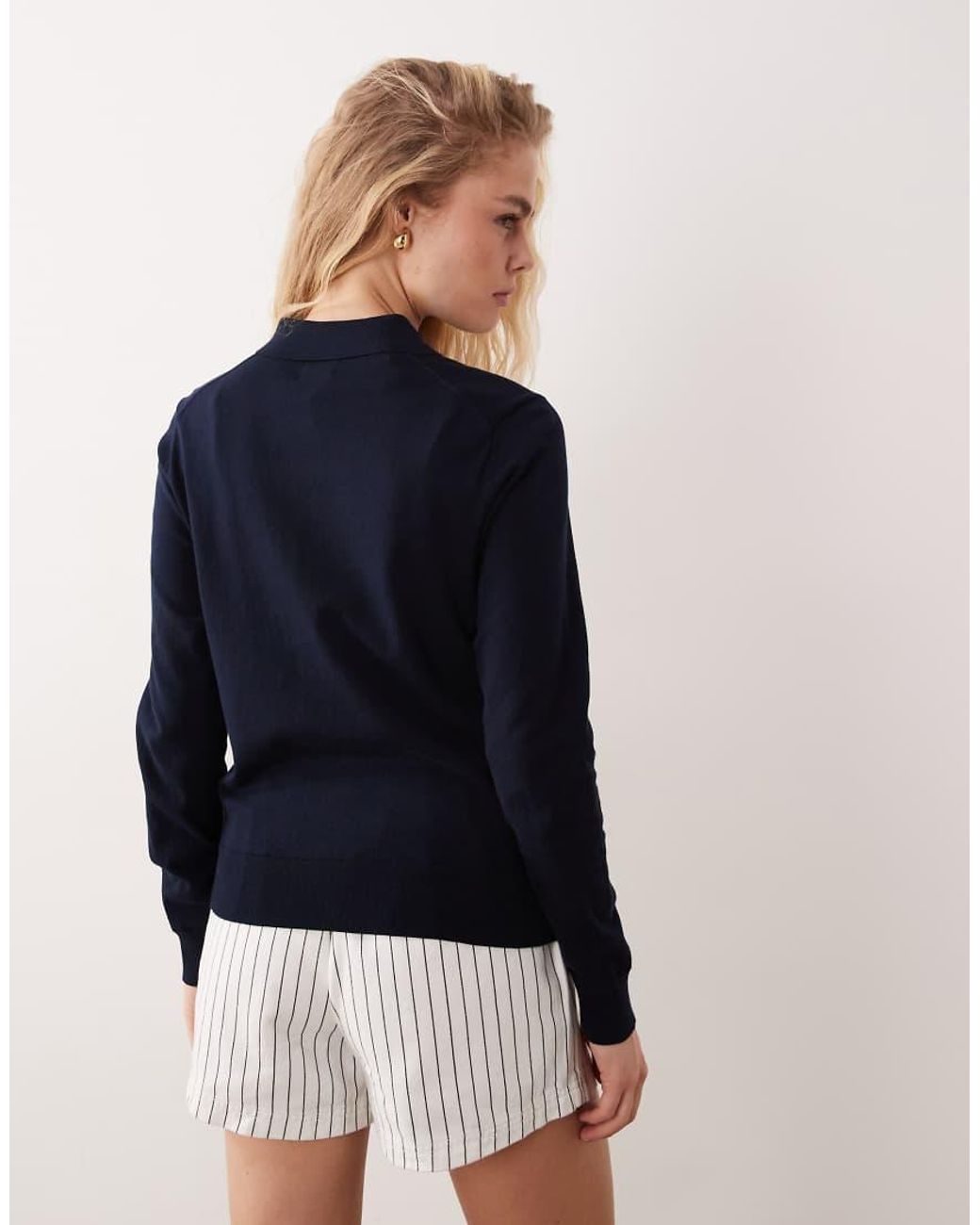 Polo Ralph Lauren Blue Icon Logo Pima Cotton Fine Knit Cardigan