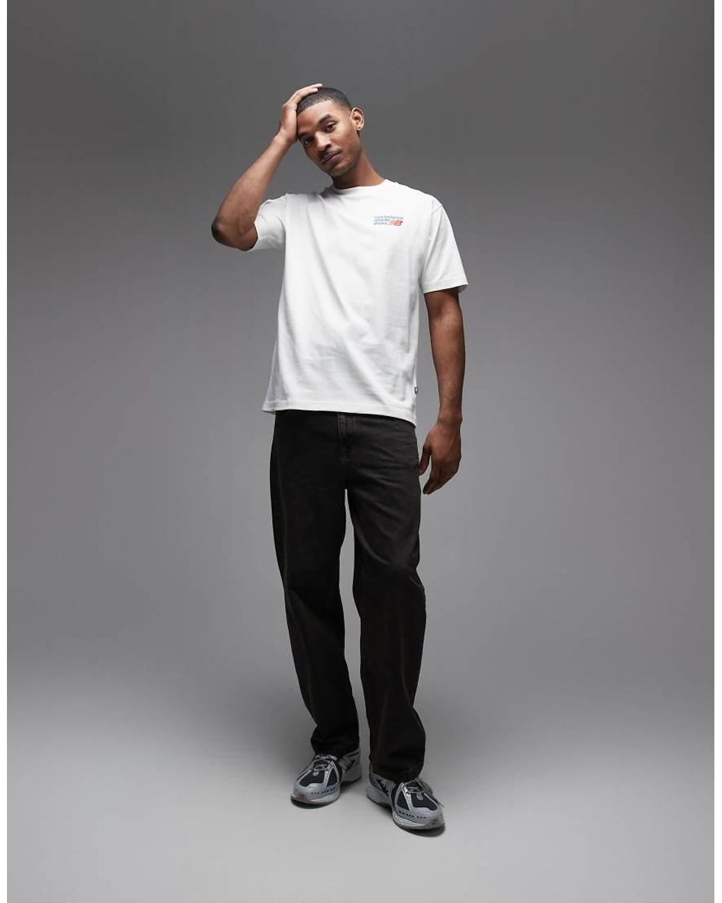 New Balance Gray Athletics Premium Logo T-shirt for men