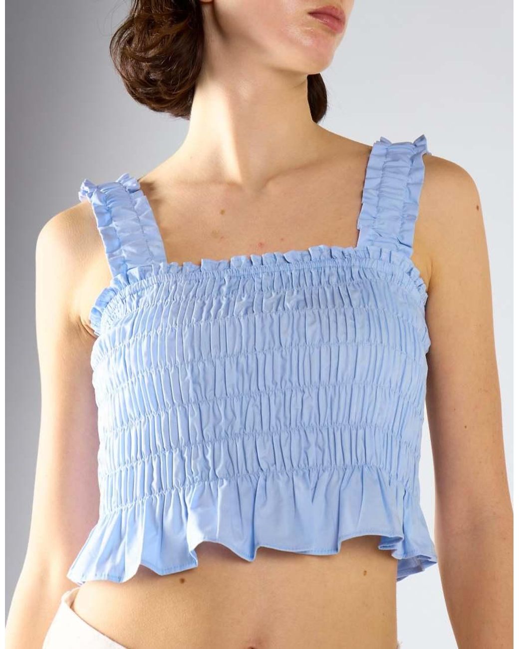 Glamorous Blue Smocked Top
