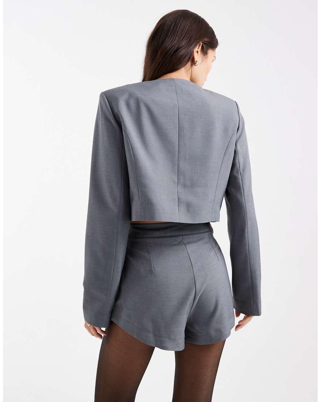 Miss Selfridge Blue Tailored Cropped Blazer Co-Ord