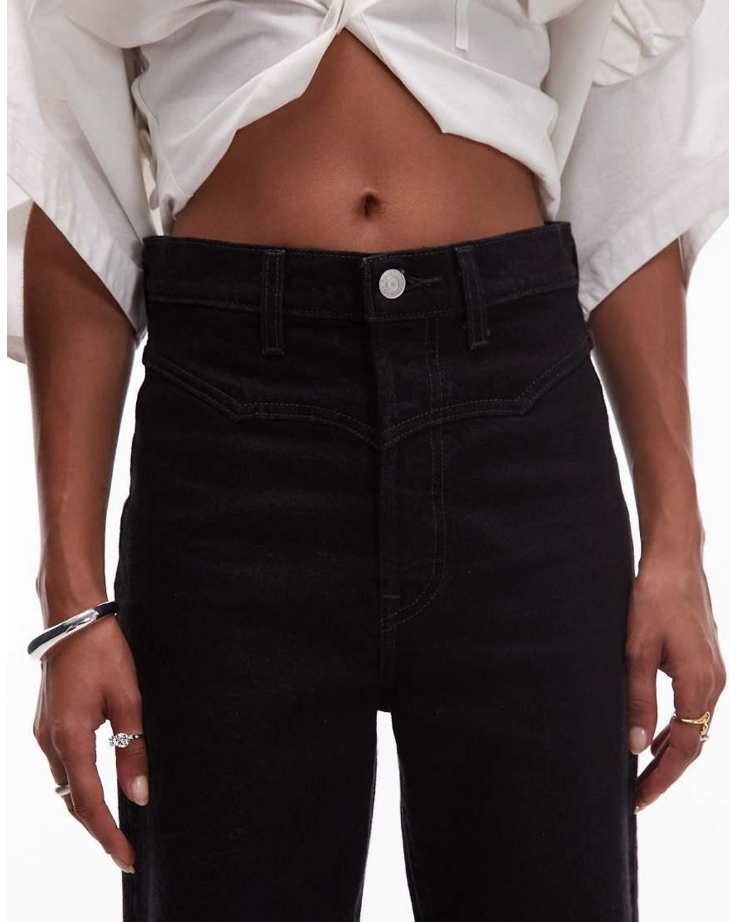 Levi's Black Ribcage Straight Ankle Western Jeans