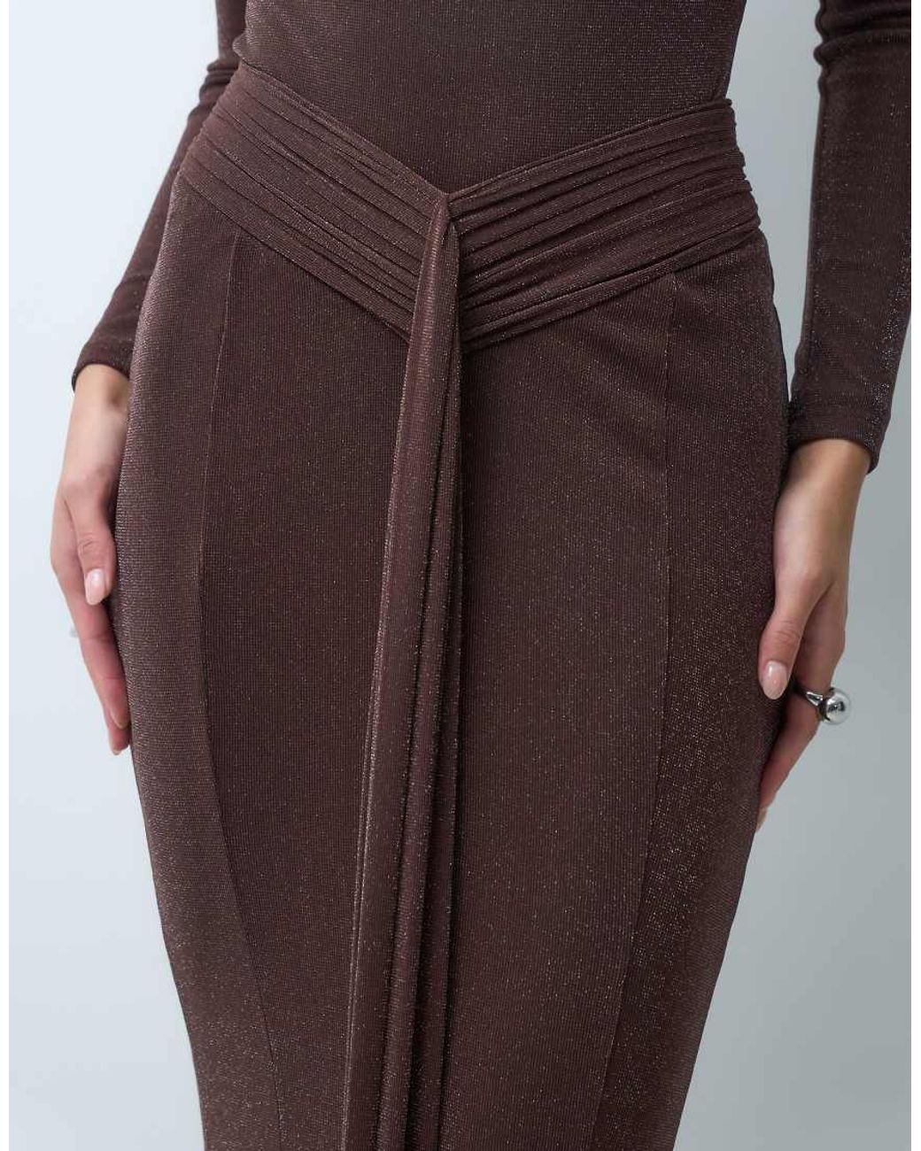 Wanderdoll Multicolor Wanderoll Nora Sculpted Drape Front Detail Maxi Skirt Co-ord
