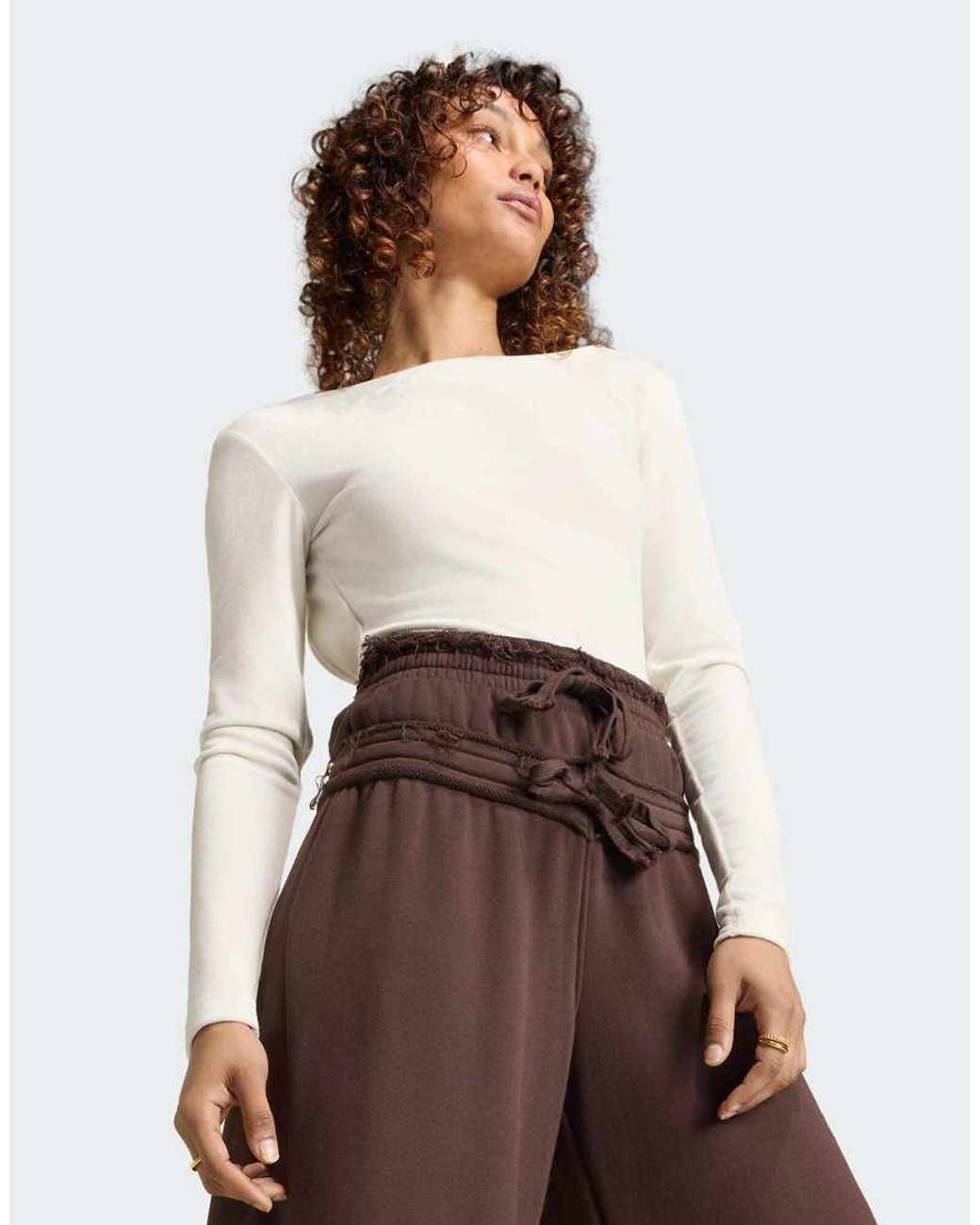 Adidas Originals Brown Sst Double Waisted Pant