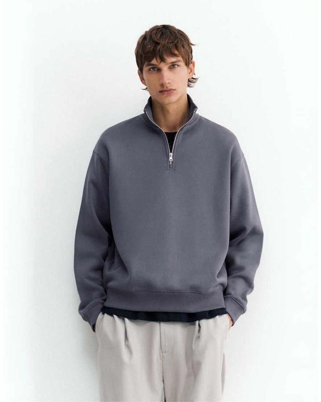 Pull&Bear Sweatshirt Met Kwartrits in het Blue voor heren