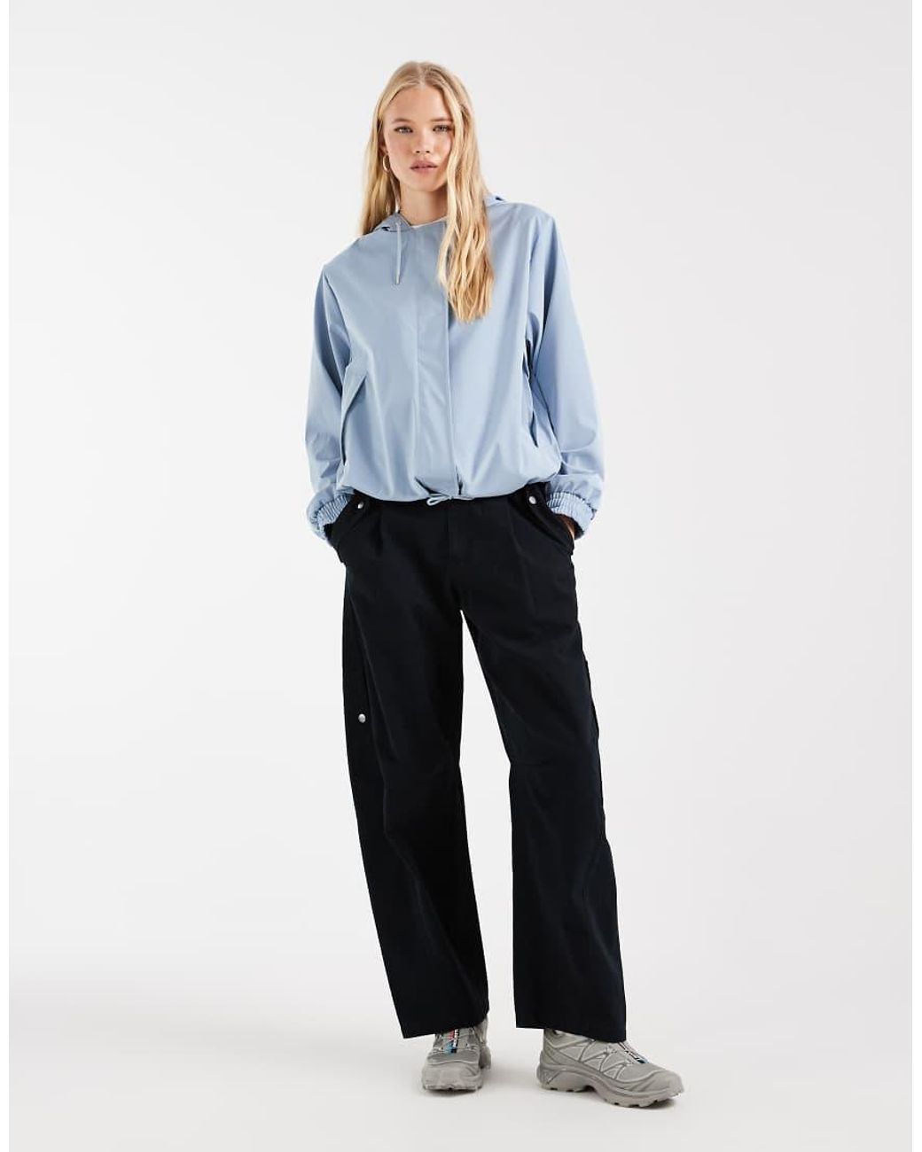 Rains Blue X Asos Exclusive 18040 String Waterproof Hooded Jacket