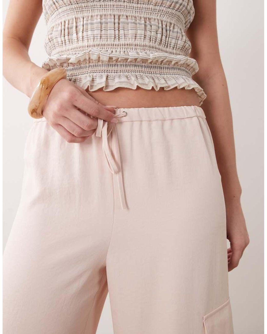 Miss Selfridge Pink Tailored Fluid Cargo Trouser