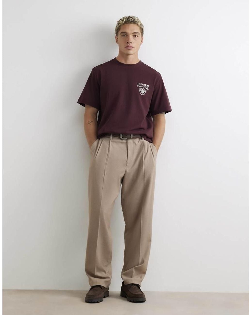 River Island Brown Cotton Open Road Horses T-Shirt for men