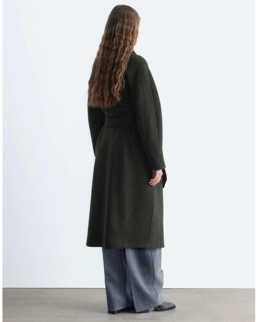 & Other Stories Black Belted Wool Coat