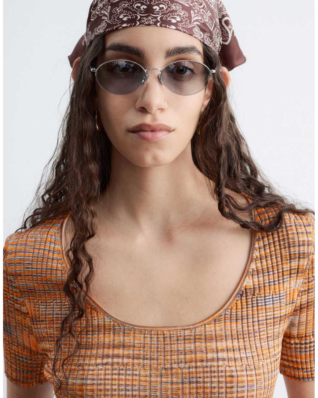 & Other Stories Blue Short Sleeve Knit Top