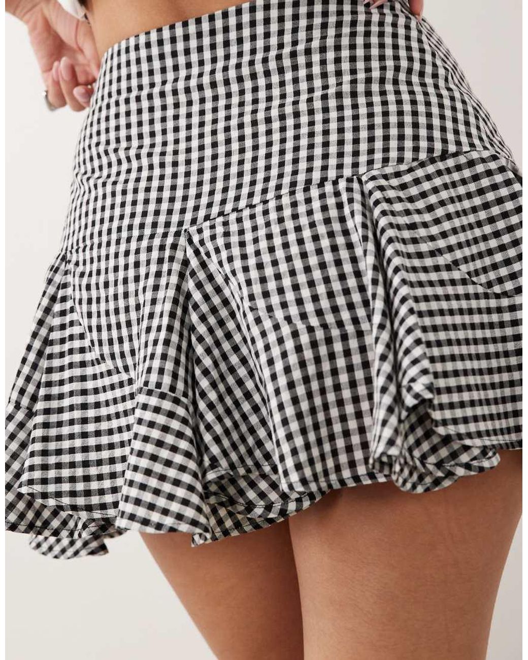 ASOS Gray Diagonal Seam Detail Flippy Mini Skirt