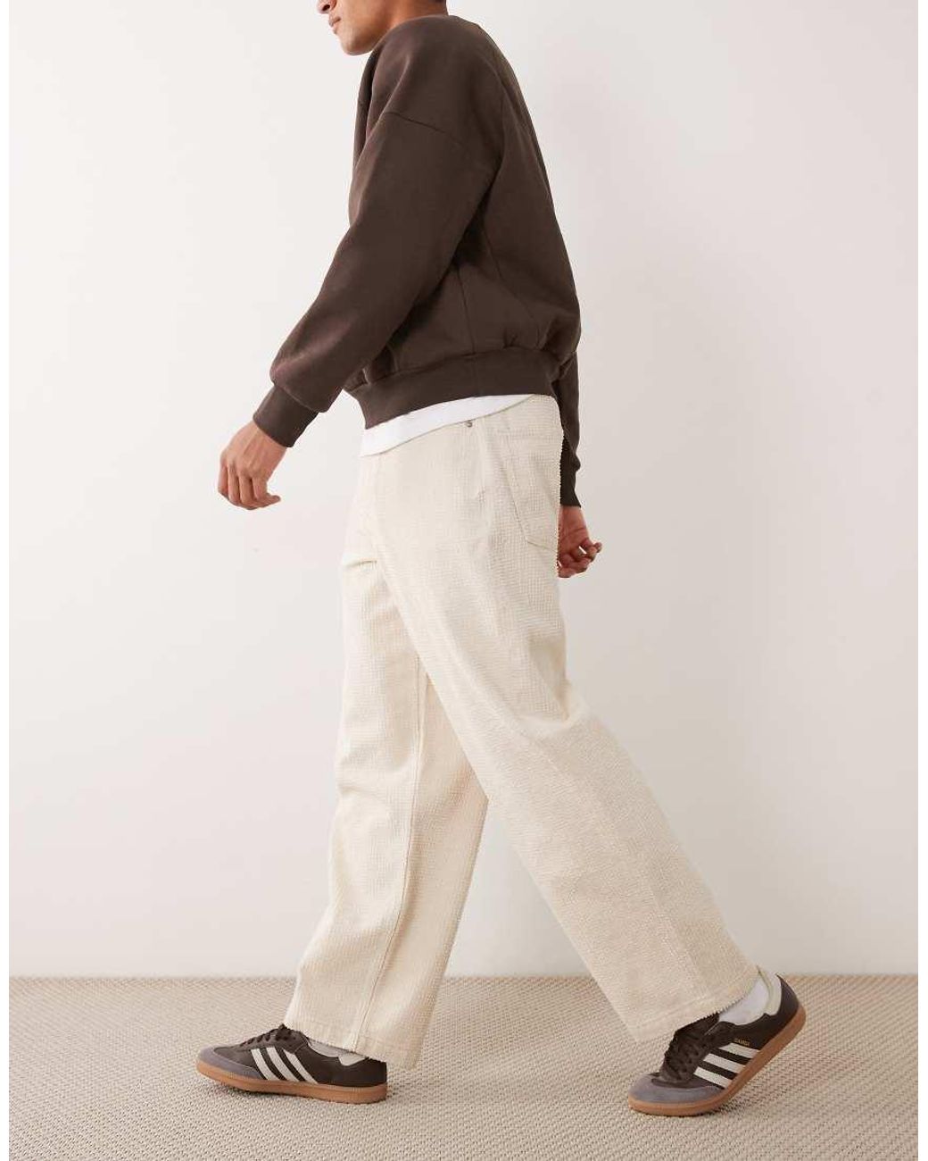 ASOS Natural Loose Textured Jeans for men
