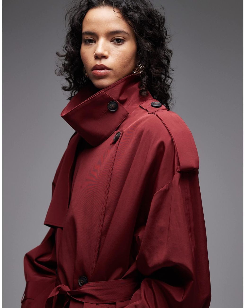 ASOS Brown Oversized Belted Maxi Trench Coat