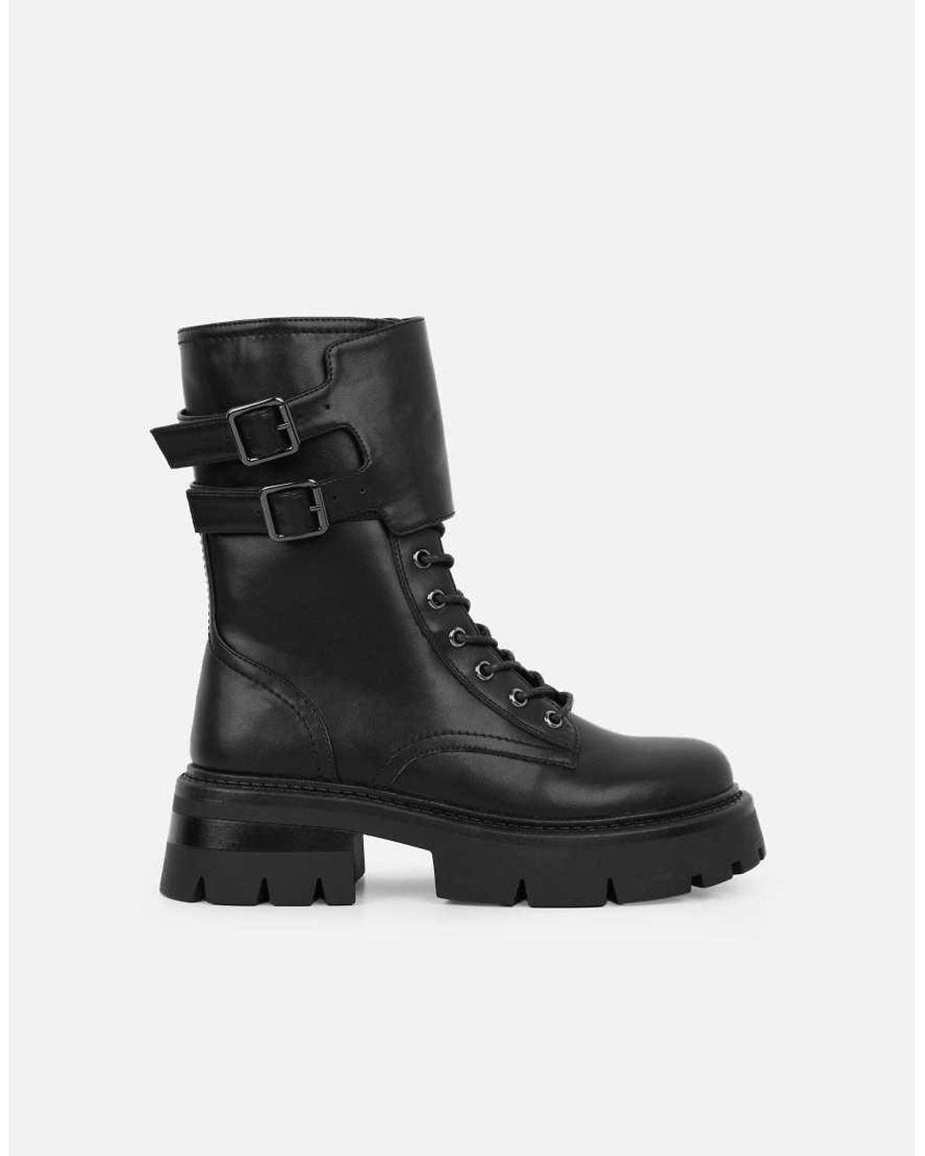 SIMMI Black Ede High Lace Up Boots