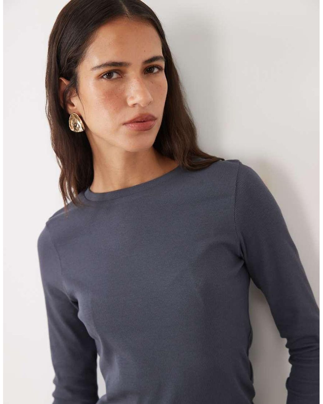 JJ Rebel Blue Ribbed Long Sleeved Top