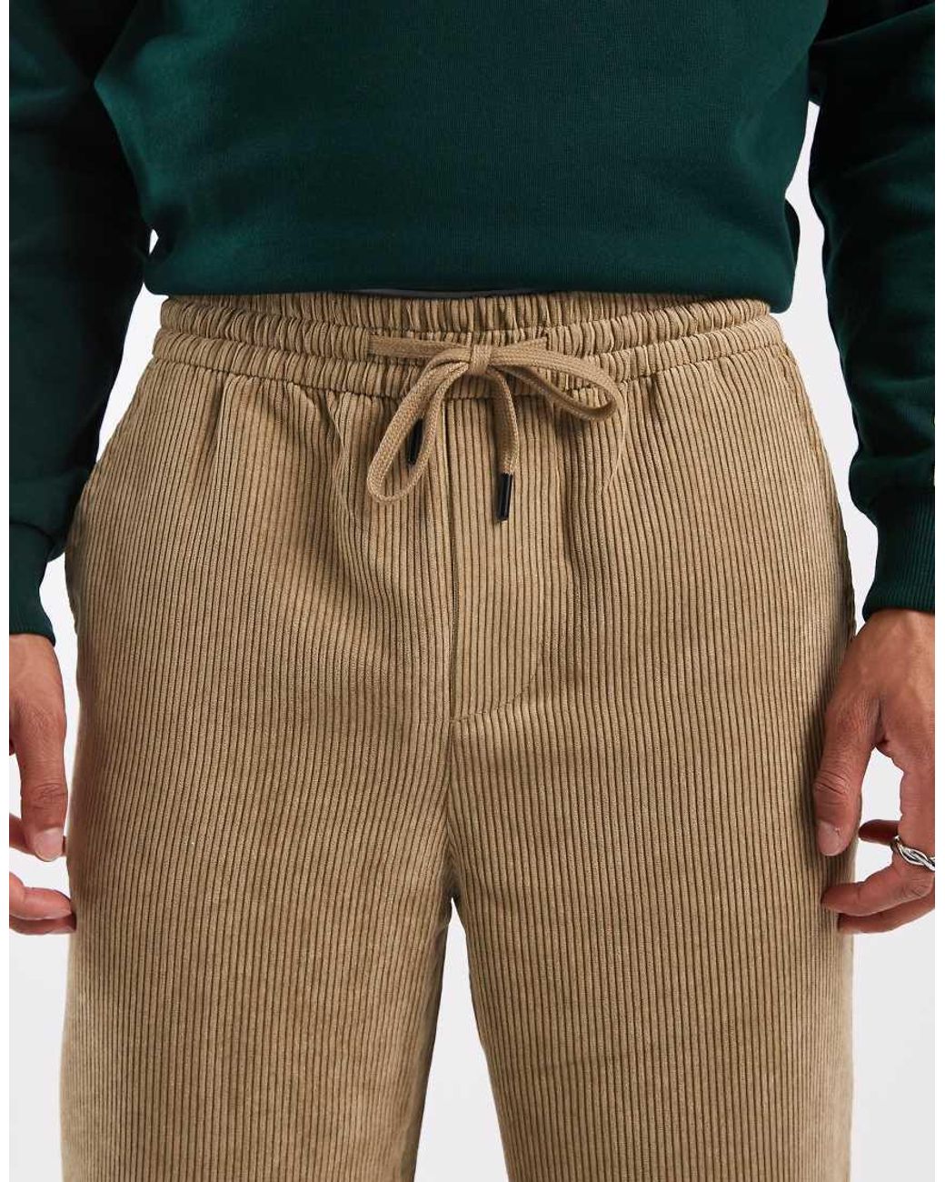Only & Sons Green Loose Fit Cord Trouser for men